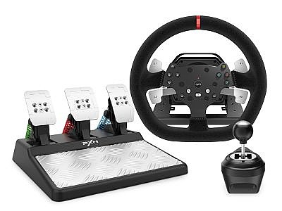 ����� ��� + 3 ������ +������� -  PXN-V10 force feedback game steering wheel