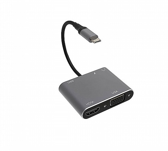 ���� / ���� ����� - Type-C To HDMI / VGA / USB / Audio / USB-C Adapter Converter 5 in 1